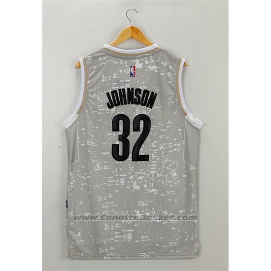 Maglia Luci Della Citta Los Angeles Lakers Magic Johnson #32 Grigio